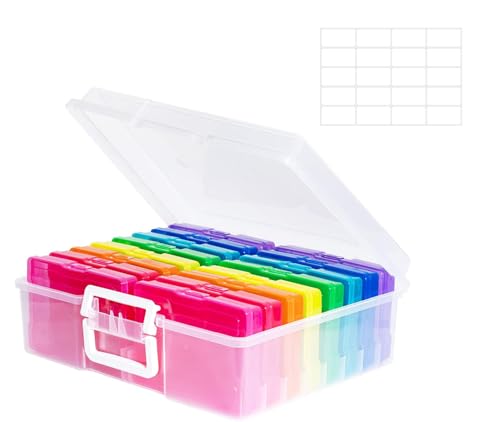 Neuytiky Fotoaufbewahrungsbox mit 16 innere Fotohalter, 17 × 12 cm...