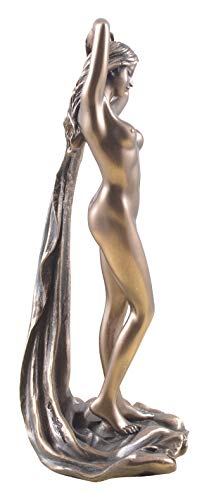 Unknown Female Nude Woman Keeps Her Scarf Over Head Figure Sculpture, Multicolor, 16 x 7 x 7 cm - Image 3