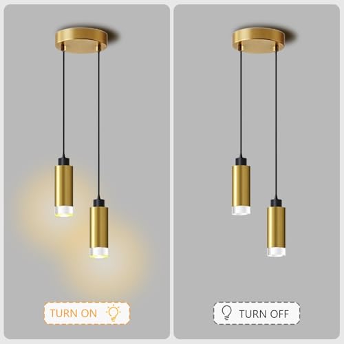 Lámpara colgante de tubo dorado con pantalla acrílica y alta eficiencia de 10W 7