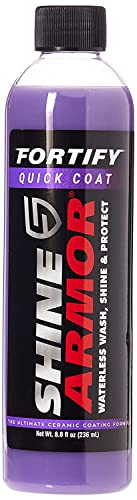 Ceramic Coating Top Coat for Cars Fortify Quick Coat Car Wax Polish Spray Waterless Wash & Wax Hydrophobic Top Coat Polish & Polymer Paint Sealant Detail Protection 8 Fl Oz by SHINE ARMOR