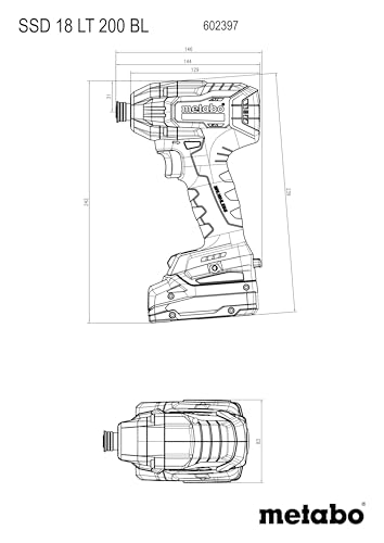 Visseuse à choc sans fil METABO SSD 18 LT 200 BL 18 V 200 Nm Professionnelle - vue 3