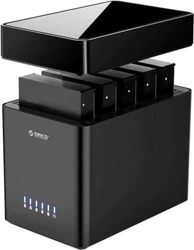 ORICO Tool-Free 5 Bay Docking Station USB 3.1 Type C Magnetic-Type HDD Enclosure for 3.5' SATA...