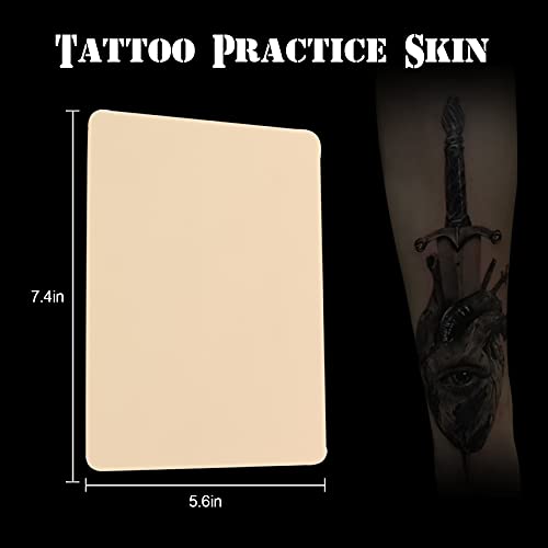 Tattoo Skin Practice - Jconly 20 Sheets 8×6 Double Sides Fake Skin, Microblading Eyebrows or lips to Practice Skin for Beginners and Experienced,Tattoo Supplies