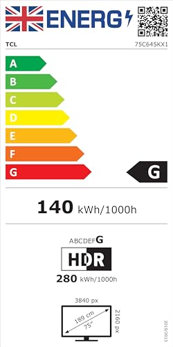 TCL 75C645K 75-inch QLED Television, 4K Ultra HD, Android Smart TV (Game master, Dolby Atmos, Freeview Play, Motion clarity, Hands-Free Voice Control, compatible with Google assistant & Alexa) TCL 75C645K 75-inch QLED Television, 4K Ultra HD, Android Smart TV (Game master, Dolby Atmos, Freeview Play, Motion clarity, Hands-Free Voice Control, compatible with Google assistant & Alexa)