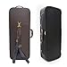 WUQIMUSC Double Violin Case Wooden Pro For Two 4/4 Full Size violins Nylon Oxford Exterior Silk Interior with Backstrap (Blue interior)