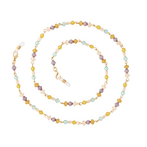 Ron’s Optical Beaded Eyeglass Chain Holder, Face Mask Lanyard Holder, Fashion Lanyard Necklace in Gold