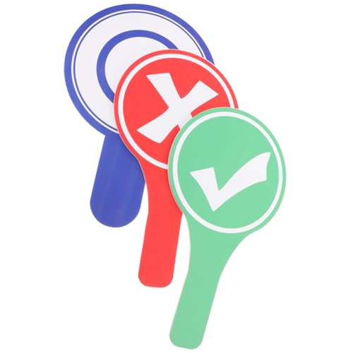3 paletas de votación para aula y eventos, colores surtidos