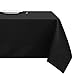 Deconovo Solid Oxford Square Waterproof Wrinkle Resistant Tablecloth For Dining Room 60 by 60 Inch Black