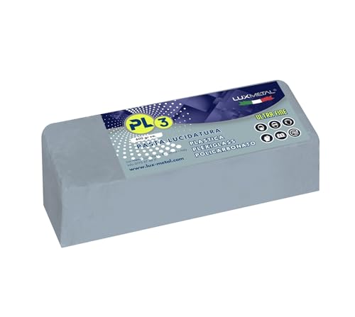 Lux Metal - Pâte Abrasive pour Plastique PL3 600 gr Polissage Ultra Fin Polissage Plexiglas Transparent Plastique Polycarbonate Supprimer Les Rayures Pâte...