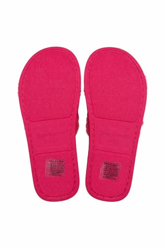 Image of Juicy Couture Girls Furry Slide Sandals - Cozy Faux Fur Slip-On Slides, Open-Toe Comfort for Little & Big Kids