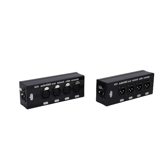 Aolidsive Extensor de Cable de Red Múltiple de 4 Canales Extensor Ethernet XLR de 3 Pines a RJ45 Cat6 para Control de Iluminación y Sonido de Escenario por Parte de Ingenieros de y DJ