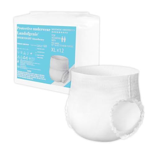 Couches incontinence XL Landofgenie anti fuites tour de hanches 114 157cm