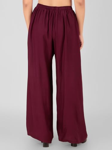 Image of Go Gazab - Stylish Women's Palazzo: Trendy Rayon Solid Color Ethnic Wear Palazzo