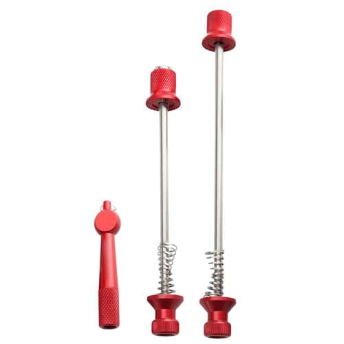 ロードサイクリング串 - 後輪串 | 自転車クイックリリース串 | 折りたたみ式盗難防止フロント&リアベアリングスキュワー | アルミニウム合金クイックリリース フロントとリアホイール取り外し可能なロッド 軽量