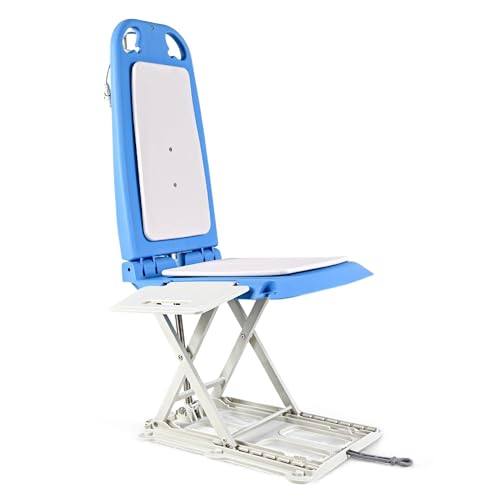 SuperHandy Portable Bath & Floor Lift 26V, 330 lb, Spa Blue