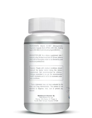 Image of Vokin Biotech Vitamin K2 MK-7- Support Bone & Heart Health - 55mcg - (90 Capsules)