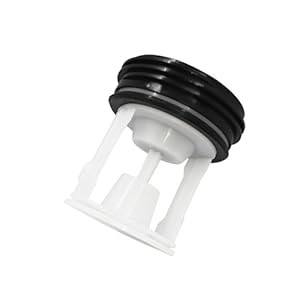 Pluiszeef, vervanging voor wasmachines van Bauknecht, Whirlpool, Indesit - compatibel met onderdeelnummers 481248058385 & C00312342 - filter filterinzetstuk voor pomp afvoerpomp, bescherming van de