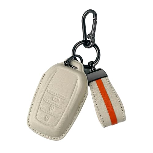 Image of keyzone Royal Leather Key Cover for Toyota Fortuner, Legender, Innova HyCross, Land Cruiser, 3-Button Smart Key