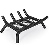 Kaminrost mit Gluthaftung | Kaminholzrost mit strapazierfähigem, massivem Rundstahl 1,9 cm Stange | Keine Montage erforderlich | Herdrost für Feuerstelle, Brennholz, Holzofen im Innenbereich (35.5CM)