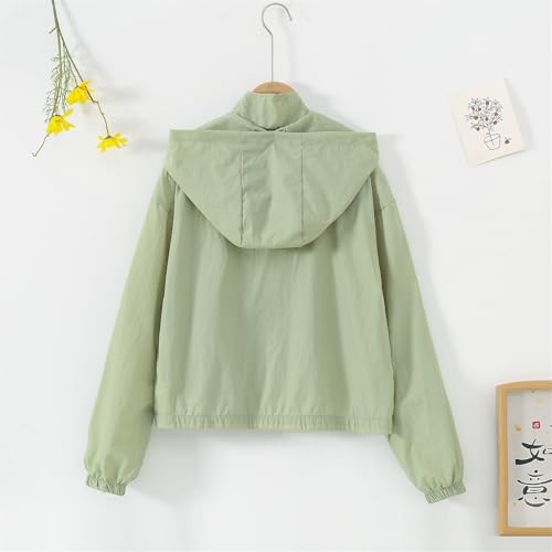 sfdgfhyf Girls Boys Windbreaker Hoodies Jacket Teens Kids Zipper Lightweight Outdoor Hiking Outdoor (Green, 11-12 Years)3
