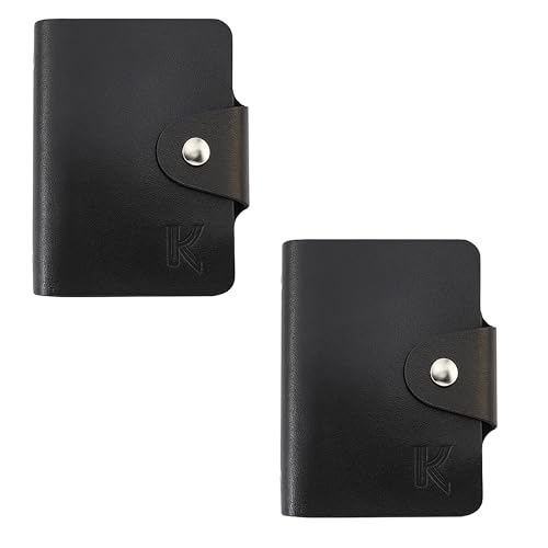 Image of Kraptick Card Holder Wallet for Men & Women- Credit Card Holder Organizer Multi Slot Card Case Wallet Compact Visiting Card Holder Slim Pocket Card Organizer for Daily Use & Travel (Pack of 2) (Black)