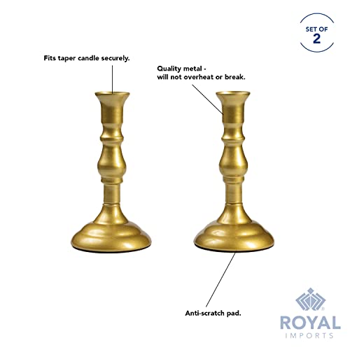 Royal Imports CST-6IN-GD Gold Taper Candle Holder thumb #3