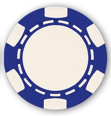 DA VINCI 6 Spot Clay Composite 11.5 gram Poker Chips, 100 Blank Chips for Direct UV Print or Hot Stamp (Blue)