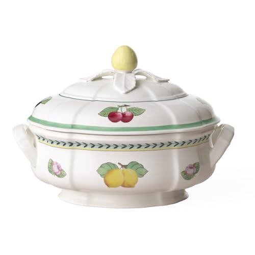 Villeroy & Boch French Garden Fleurence Soup Tureen, 84.5 oz, Premium Porcelain, White/Multicolored
