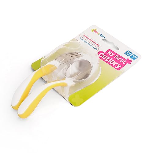 My First Cutlery Set - White & Yellow - Image 2