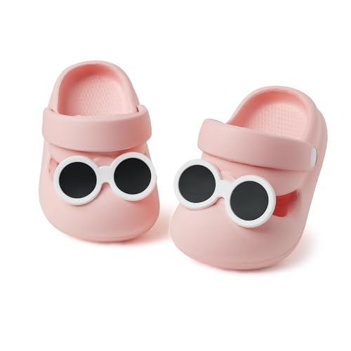 Ivarstead Baby Boys Girls Garden Clogs Cute Slides Sandals Toddler Lightweight Breathble Non-Slip Summer Shoes(Pink 130) 4T