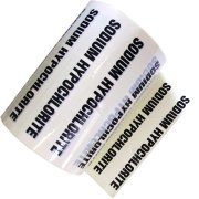 SODIUM HYPOCHLORITE ruban d'identification 144 mm marquage de sécurité tuyau
