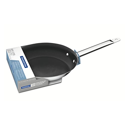 TRAMONTINA – Sartén Professional, de Acero Inoxidable, Antiadherente y Terminación Brillante, con Fondo Triple y Mango, 30 cm y 2,9 L