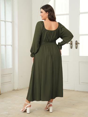 Image of SHESTARR Women's Plus Size Dress Long Sleeve Milkmaid Dress