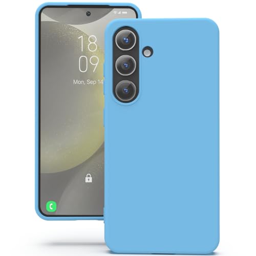 YATWIN Silicone Back Case for Samsung Galaxy S24 Plus, Soft-Touch Phone Back Cover for Samsung Galaxy S24 Plus - Sky Blue