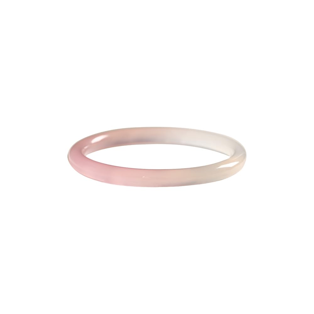 SnamicE Natural Ice Jade Bangle for Women Narrow Jade Bangle Bracelet Good Luck Bangle Round Jade Stone Bangle for Woman Birthday Wedding,1-56-57mm