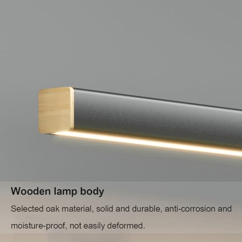 Luminaire LED en bois éclairage variable pour table de repas - 7