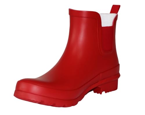 Women's Rubber Rain Boots Waterproof And Anti-slipping Rainboots For Women Stylish Light Ankle Rain Shoes-Runs 1 size samller