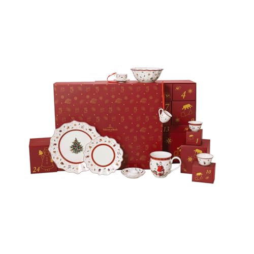 Villeroy & Boch - Christmas Toy's Memory Adventskalender 2025 Bunt, Weihnachten, Geschirr Adventskalender mit 24 Türchen, Weihnachtsdeko, Weihnachtskalender, Premium Porzellan