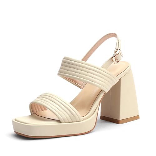 Platform Heels for Women High Block Chunky Open Toe Dance Dress Pump Sandals Shoes