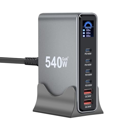 Station de charge rapide 670W USB Type C écran LCD pour PC