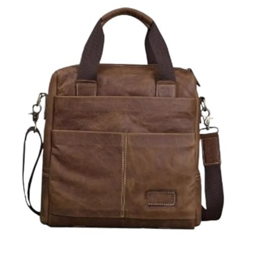 Waterproof Crossbody Messenger Bag, Leather, Vintage Business Sport Travel Shoulder Bag, Rectangle, Multifunctional, for Men