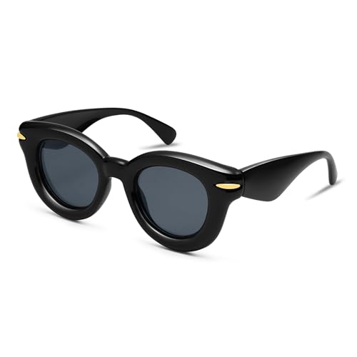 Cute Round Sunglasses for Women Men Trendy Chunky Thick Inflated Shades AP3695