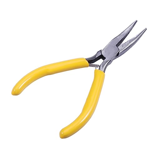 Angoily 5 Grip Bent Nose Pliers for Jewelry Making and Crafts Tempered Steel Comfortable Cushion Handles Spring Loaded Design for DIY Projects and Tight Spaces