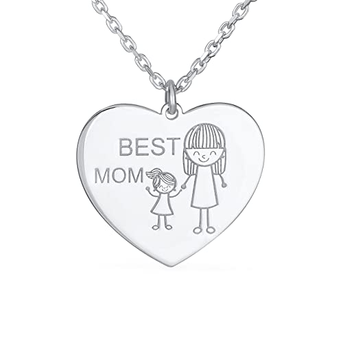 Collier personnalisé argent 925 anti-ternissement, le pendentif coeur mère fille durable