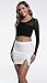 EG CHRIS G Leather Skirt for Women High Waisted Side Slit Zipper Bodycon Mini Skirts （Zipper White,M