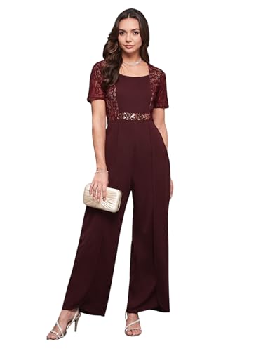 Image of Miss Chase Women's Self Design Cut-Out Georgette Jumpsuit