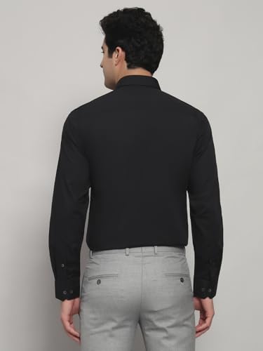 Image of Cantabil Formal Shirt for Men | Breathable & Soft with Color Fastness Regular Fit Cotton Fabric Solid Pattern (P MSHF00364F)