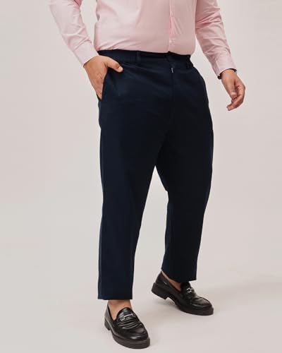 Image of Plus Size Men Stretchable Chino Pants Pure Cotton Casual Trousers for Men