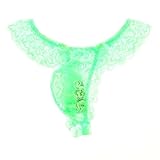 L グリーン メンズTバック 【La-PommeHomme/ラポーム・オム】 総レース 立体縫製 下着 アンダーウェア パンツ lap-625008