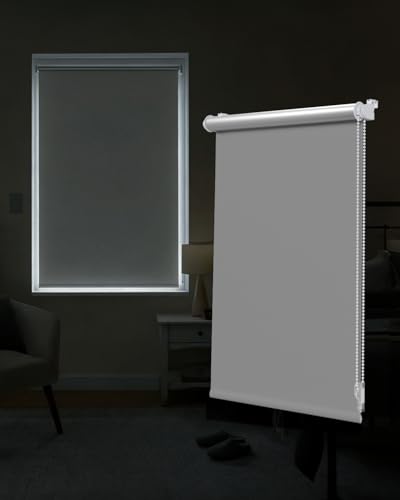 Victoria M. Tenebra Thermorollo Klemmfix Rollo, Verdunkelungsrollo, Hitzeschutz, Sichtschutz, Ohne Bohren, inkl. Montagematerial, 135 x 160 cm, Grau